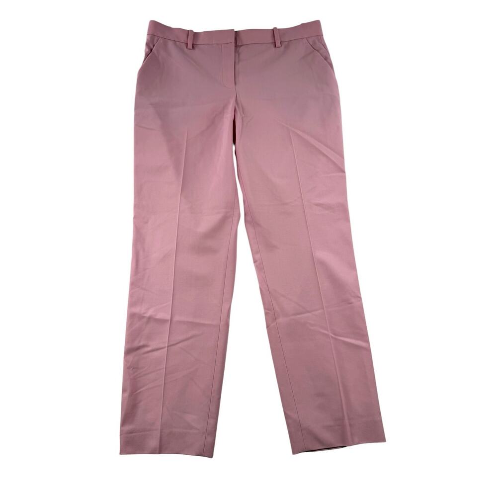 Theory Treeca 2 Trousers Womens 6 Soft Pink Wool Crop Tailored Pants Ankle